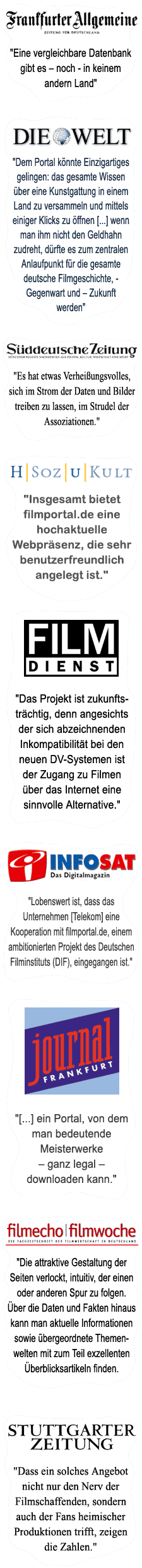 Zitate - filmportal.de in der Presse